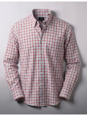 Mirto Men's Gingham Check Button-Down Shirt | Red & Blue | Luxury | Spain | XXL